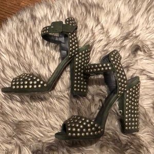 Giuseppe Zanotti Studded Suede Chunky-heel Sandals